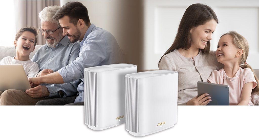 ASUS ZenWiFi XT8 AX (2PK) (MESH WI-FI) Chuẩn AX6600 WiFi 6 (802.11ax) AiMesh 360 2 băng tần, MU-MIMO, AiProtection, 510 m2