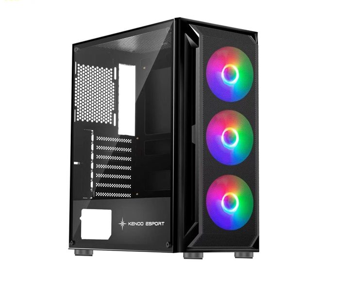 Vỏ Case KENOO ESPORT AF302 – 3F – Mầu Đen (ATX/ 3 Fan RGB)