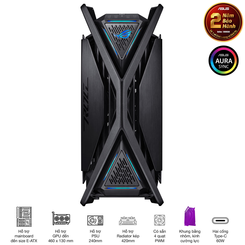 Vỏ Case ASUS ROG Hyperion GR701 ( Full Tower/ Màu Đen)
