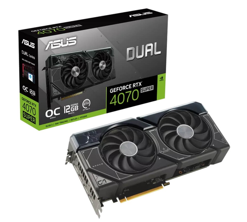 VGA ASUS Dual GeForce RTX 4070 SUPER OC Edition 12GB GDDR6X (DUAL-RTX4070S-O12G)