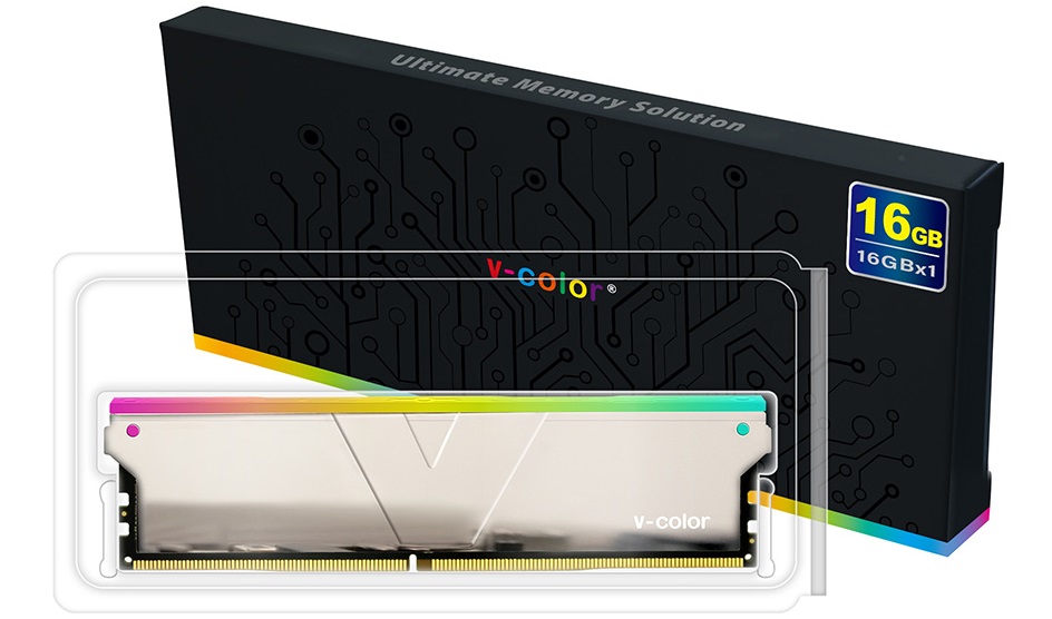RAM PC V-Color DR4 16GB 3600MHz SKYWALKER PLUS RGB (SILVER) (TL416G36S818CSPSWS)