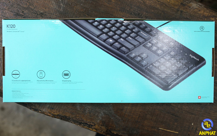 Bàn phím Logitech K120, Bàn phím có dây Logitech K120, Bàn phím máy tính USB Logitech K120 - ANPHATPC.COM.VN