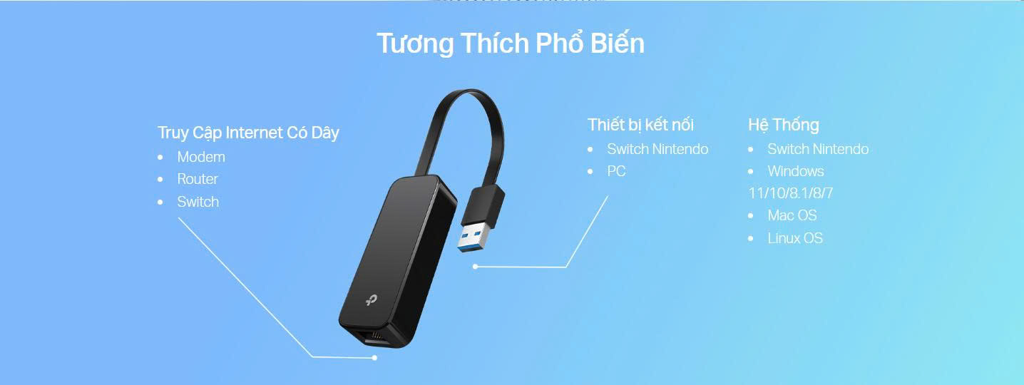 Bộ Chuyển Đổi Mạng USB 3.0 Sang Ethernet TP-Link UE306 Tốc Độ Gigabit 1000Mbps24